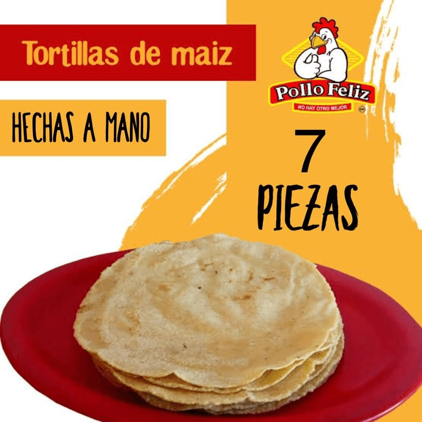 Tortillas hechas a mano de maiz (7 piezas)