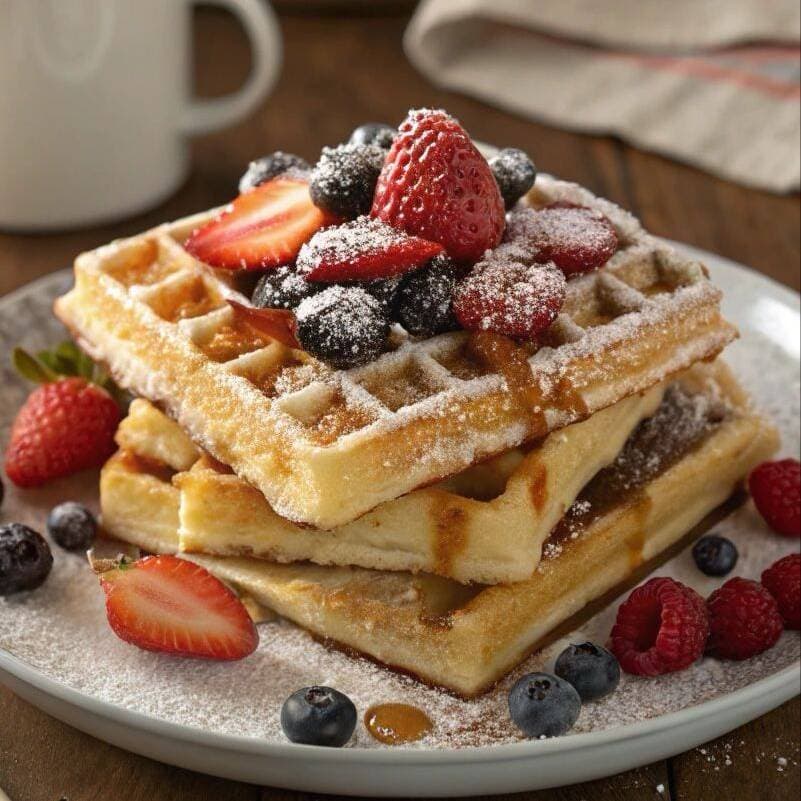 Waffles  con frutos rojos 3pzas
