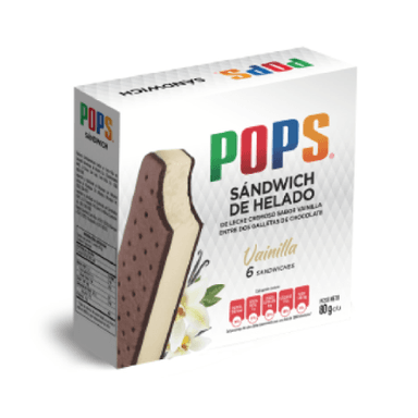 Caja Sándwich Helado Vainilla 6UN