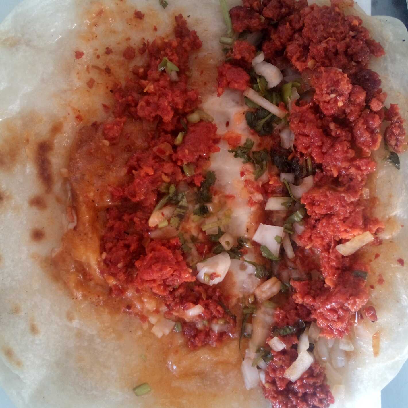quesadilla de maíz chorizo