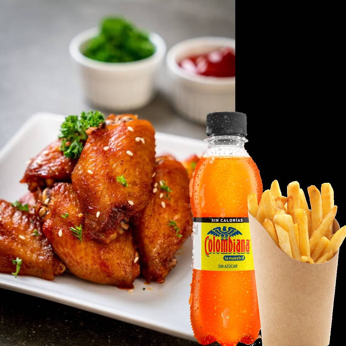 Alitas BBQ X8 más Gaseosa 250 Ml