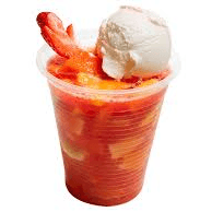 Salpicón con Perlas, Queso y Helado