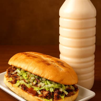 Combo #4 Torta de Asada y Agua de Cevada