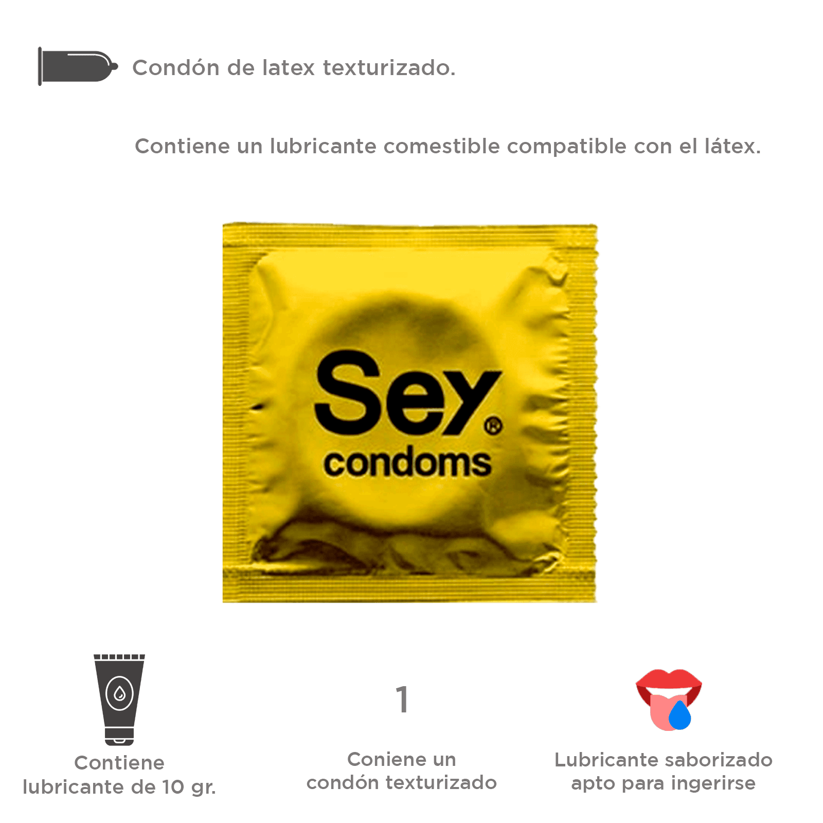 SEY CONDOM TEXTURIZADO LATEX 1 PIEZA