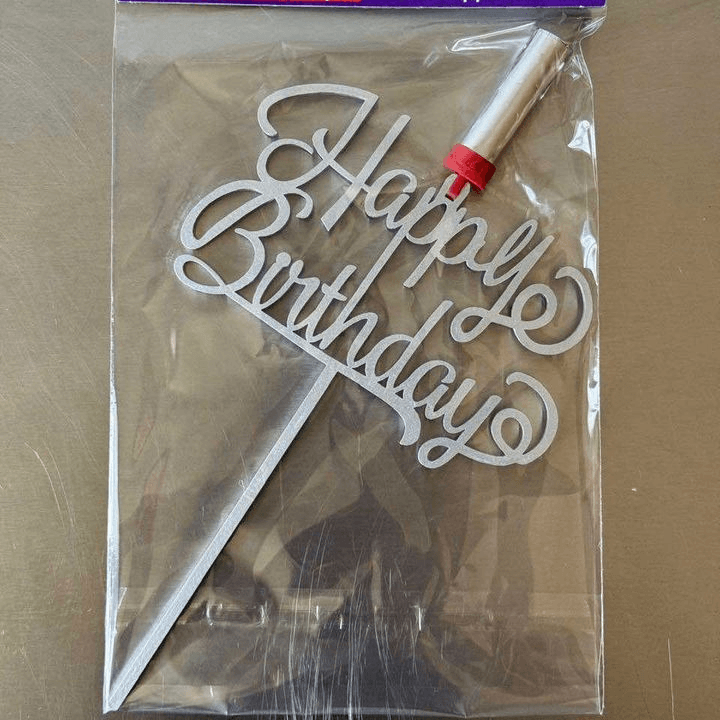 Letrero De Madera HBD Con Pirotecnia.