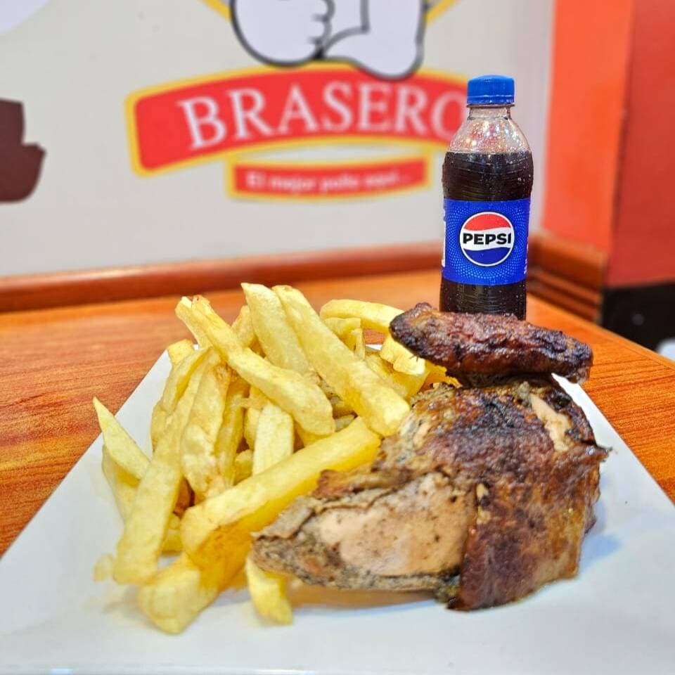 1/4 de Pollo con Papas y Pepsi