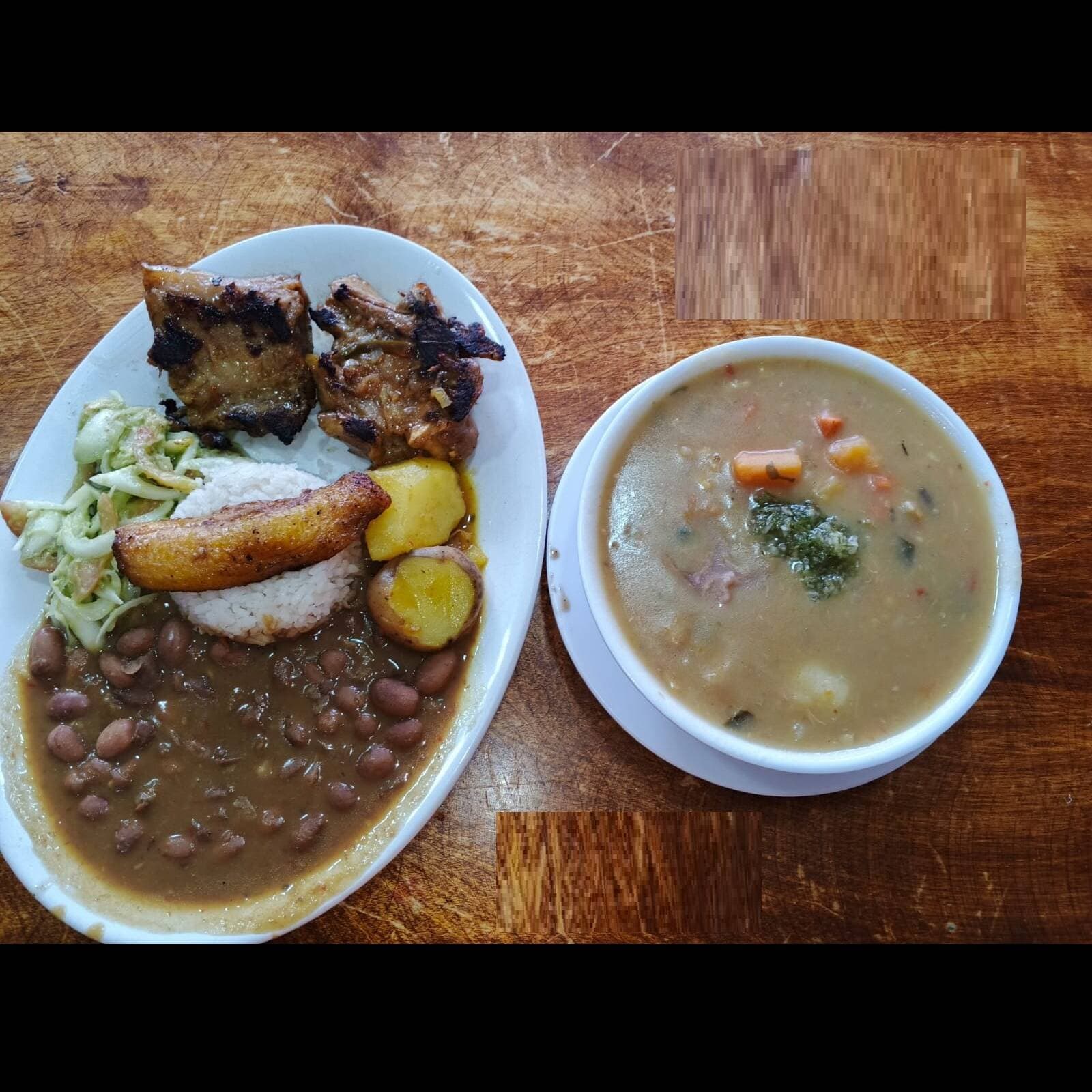 Ternera con Frijol con Sopa