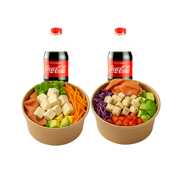 2 poke bowls + 2 gaseosas
