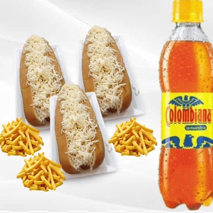 3 Perros+ Francesa + 1 Litro Postobon