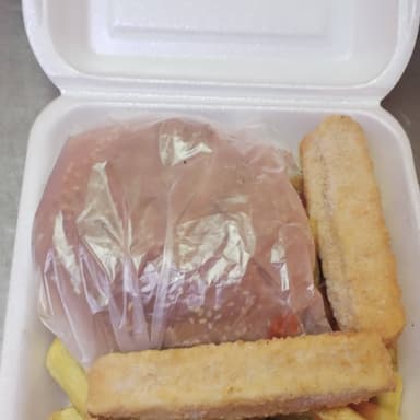 Hamburguesa sencilla con dedos de pollo
