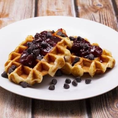 Waffles con Fresa y chocolate (Dos)