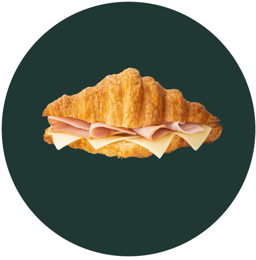 Croissant Mantequilla Jamon y queso