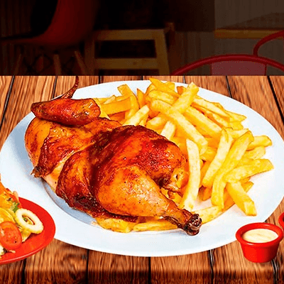 1/2 Pollo con papas