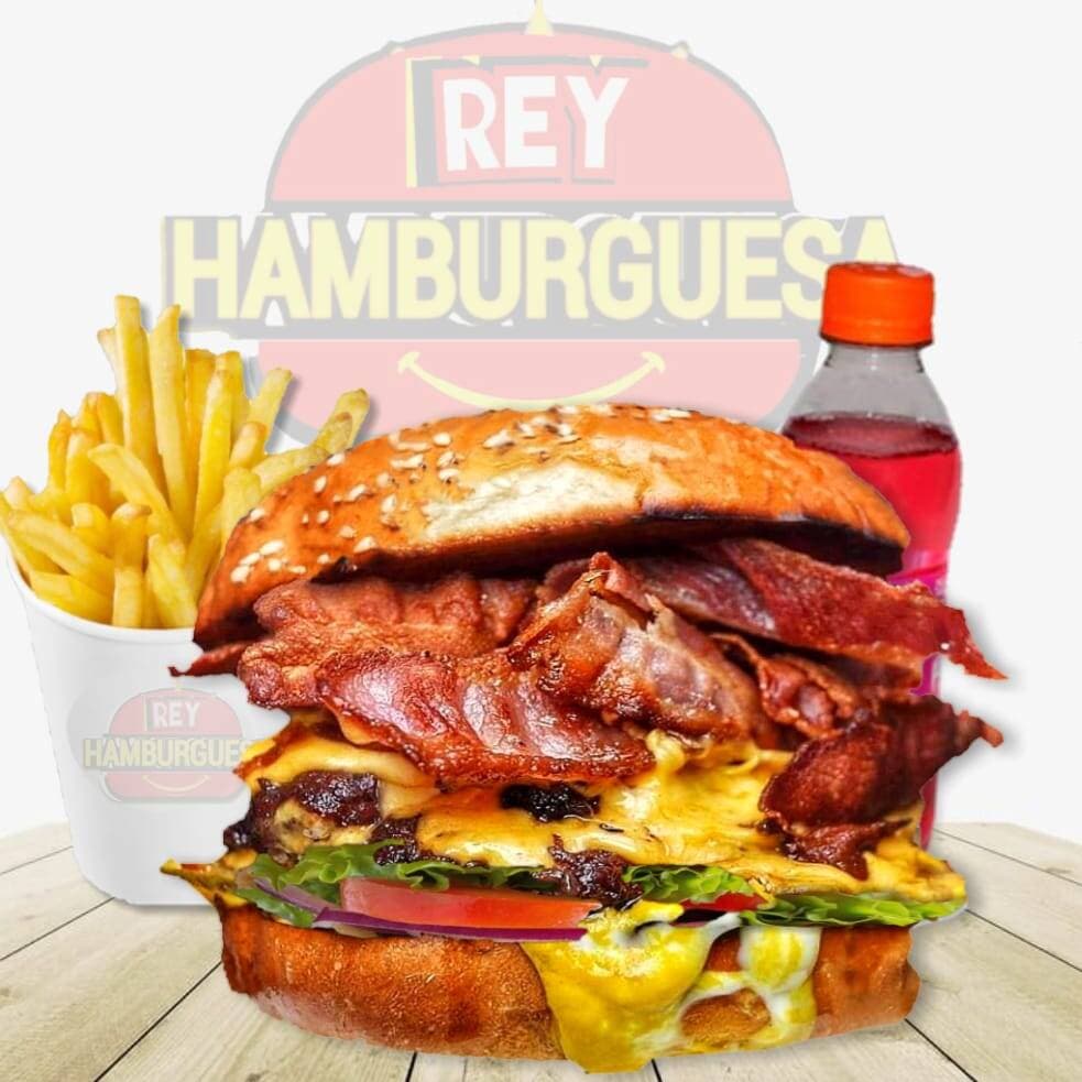 Comb. Hamburguesa Tocineta + Papas + Gaseosa