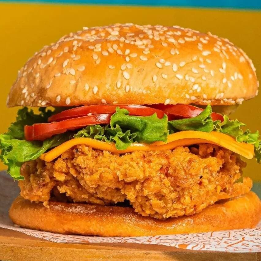 Burger de Pollo con papas fritas