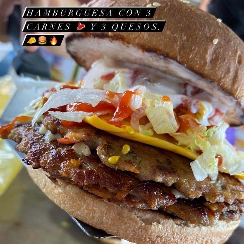 Hamburguesas.triple carne triple queso