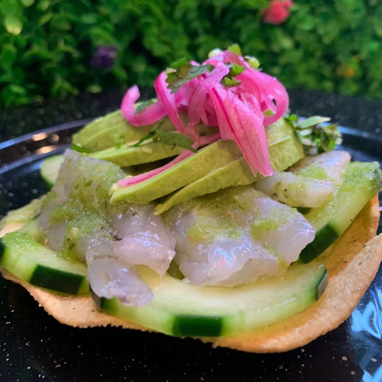 Tostada aguachile verdes