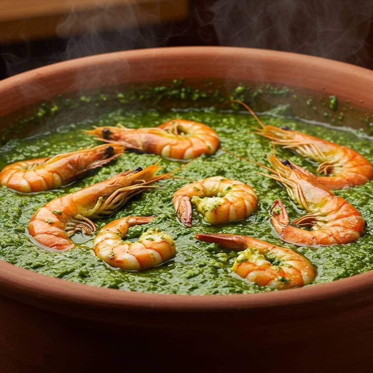SALSA PESTO & CAMARONES