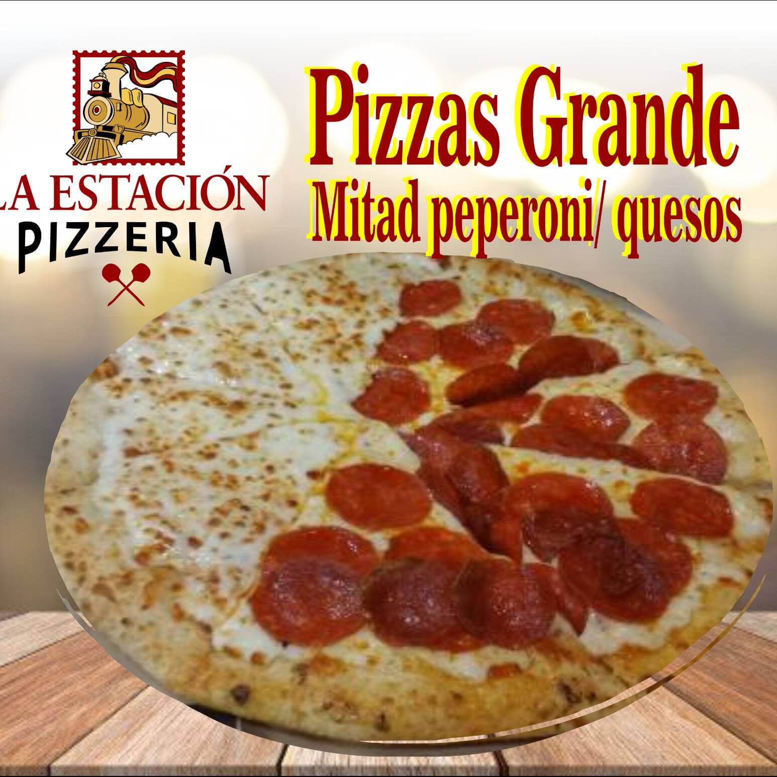 PIZZA GRANDE MITAD QUESOS/ PEPPERONI