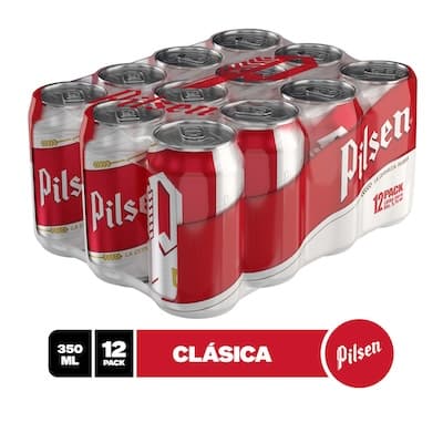 12 Pack Cerveza Pilsen 350 ml Lata