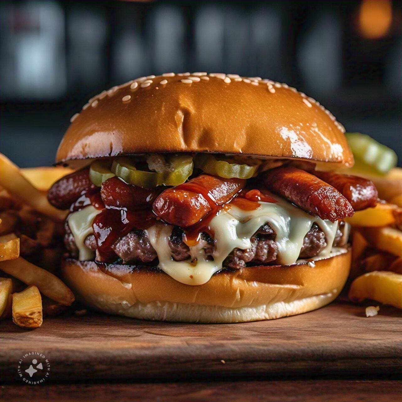 Hamb. Arrachera + Chistorra (c/Papas)