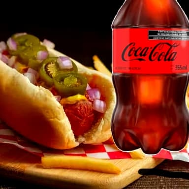 Hot Dog Sencilllo + Coca Cola 355ml Zero