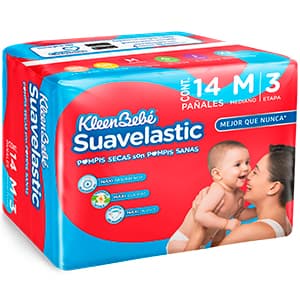 PAÑAL KBB SUAVELASTIC MAX MED USX 14 PZA