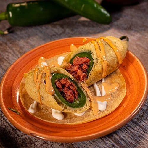 Taco de chile relleno de marlín