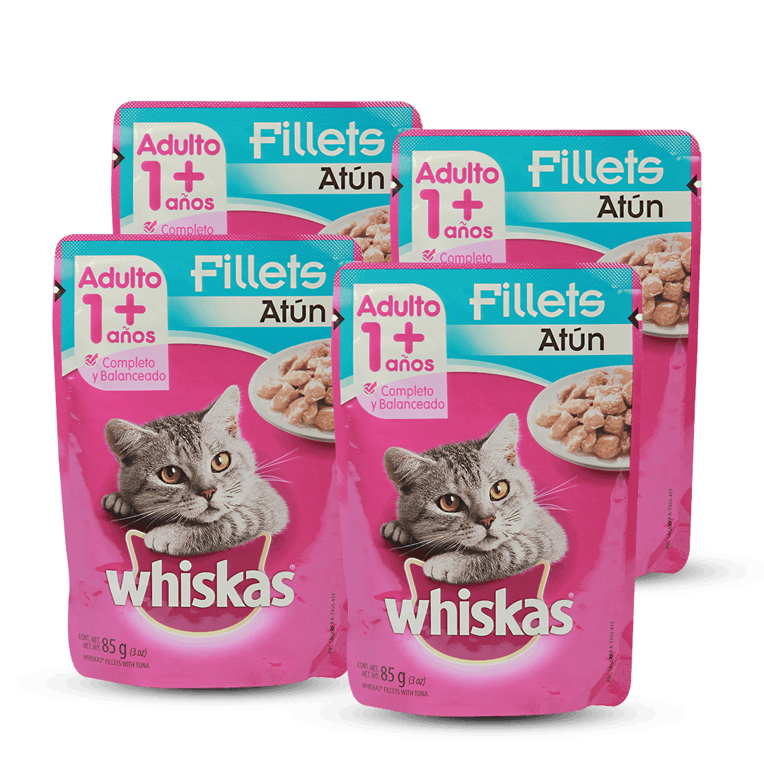 4 WHISKAS JELLY POUCH ATUN Y SARDINA 85gr