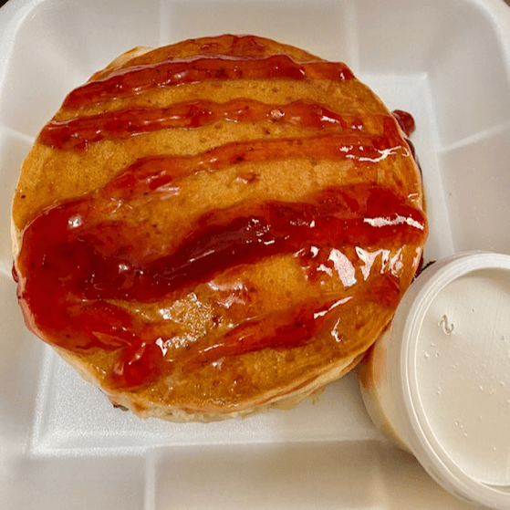 HOTCAKES FRESA CON PHILADELPHIA (3 PIEZAS )