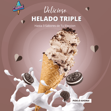 Helado Triple (En Vaso)