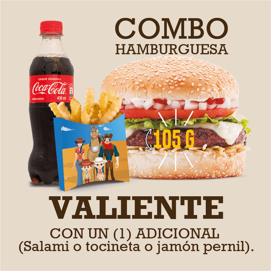 Combo Hamburguesa Valiente 105 g