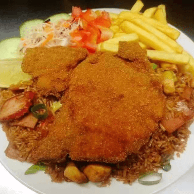 Combo 4 Arroz Cantones, Chuleta, Papas y Refresco