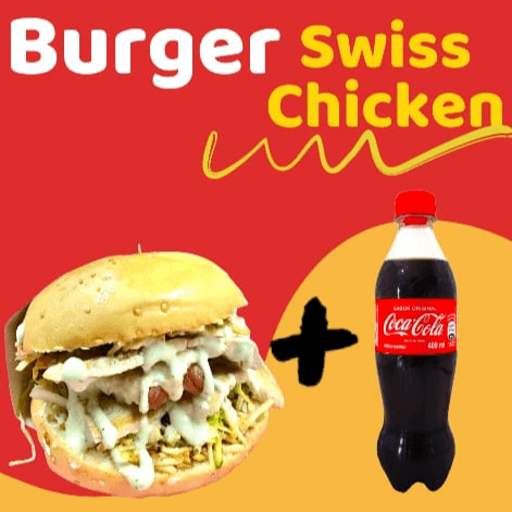 Burger Swiss Chicken Apanada + Coca Cola 400 Ml