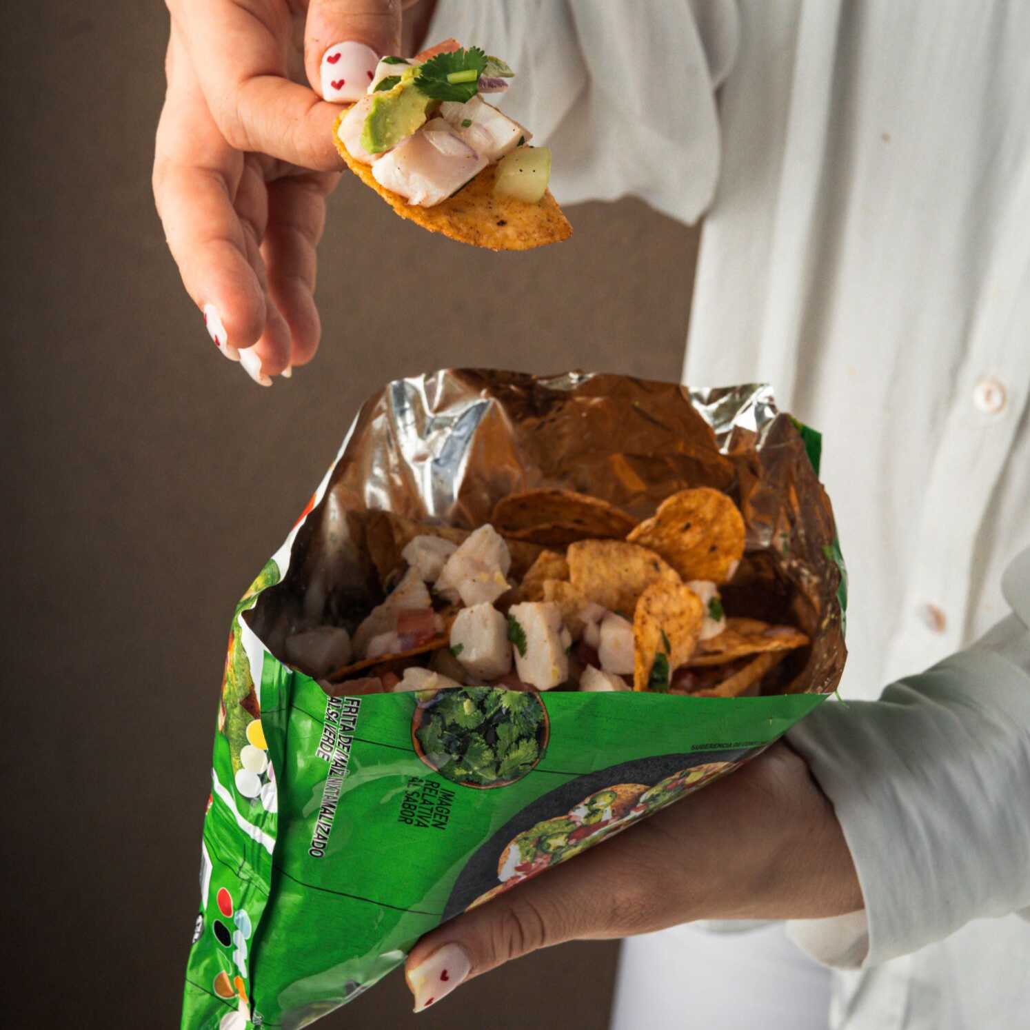Tostitos con Ceviche de Pescado