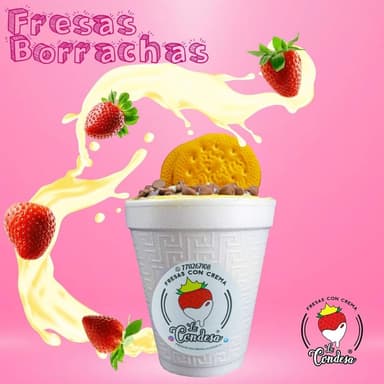 Fresas con Crema. Borrachas Mega. (946 Ml)