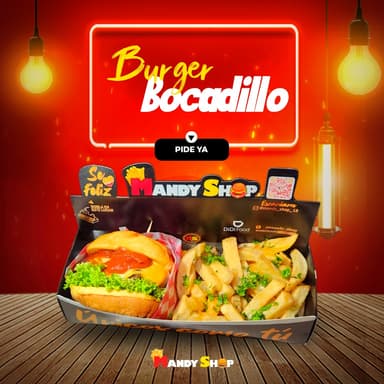 Burger Bocadillo (Incluye Papas)