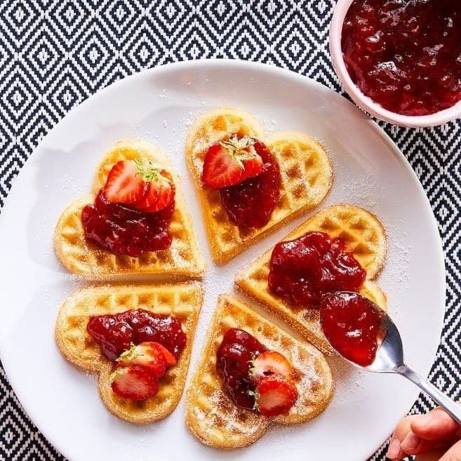 Waffle mermelada de fresa