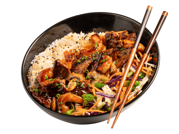 Carne Con Camarones Teriyaki