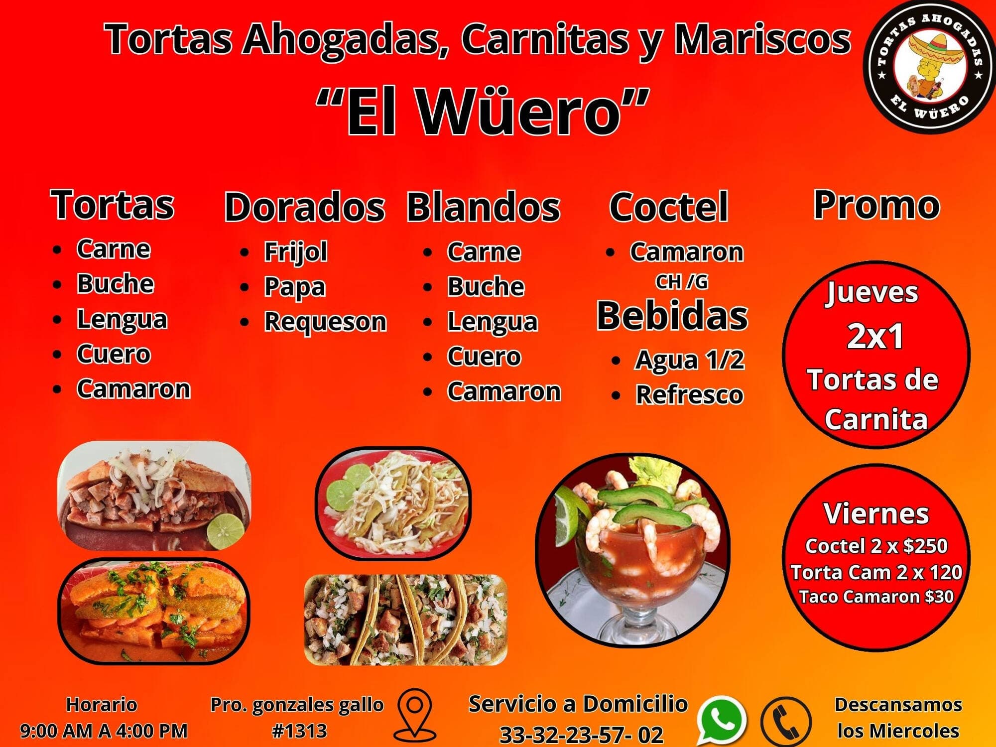 Tortas Ahogadas y Mariscos El Wüero