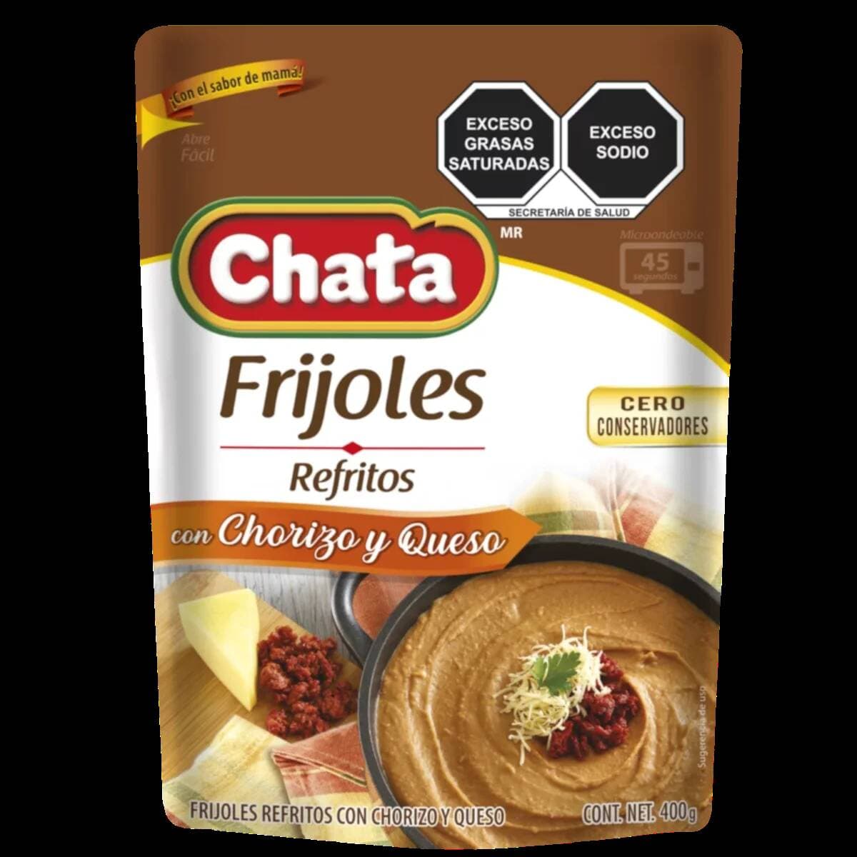 Frijoles refritos con chorizo y queso 400 GR