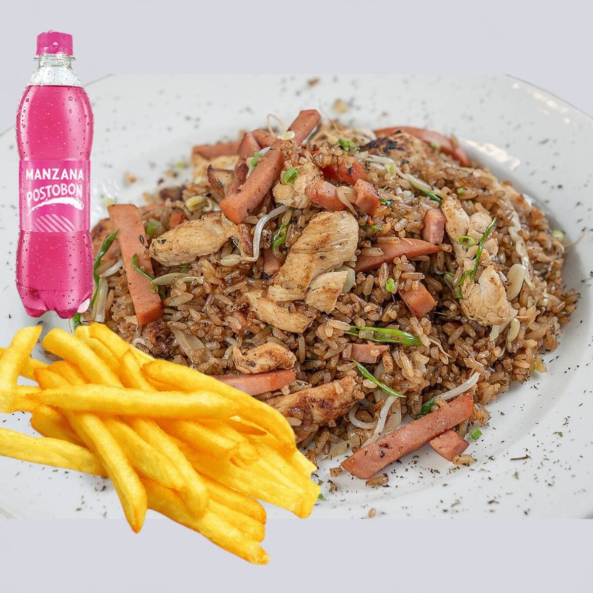Arroz Chino Pollo + Papas Fritas + Gaseosa 250 ml