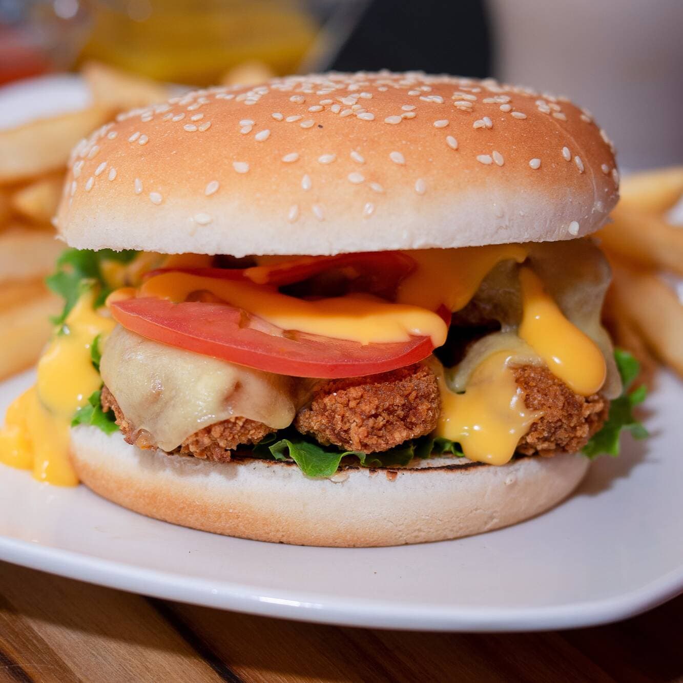 Crispy Tenders Burger + Papas a la Francesa