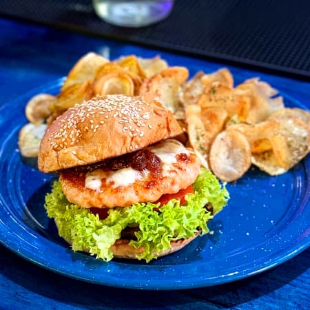 Hamburguesa Camaron y Tocino