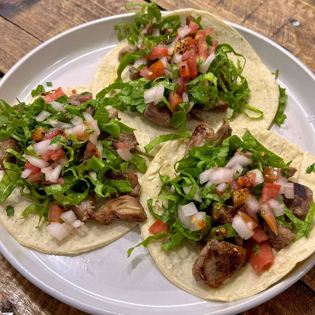 Tacos de arrachera a la plancha 3pz