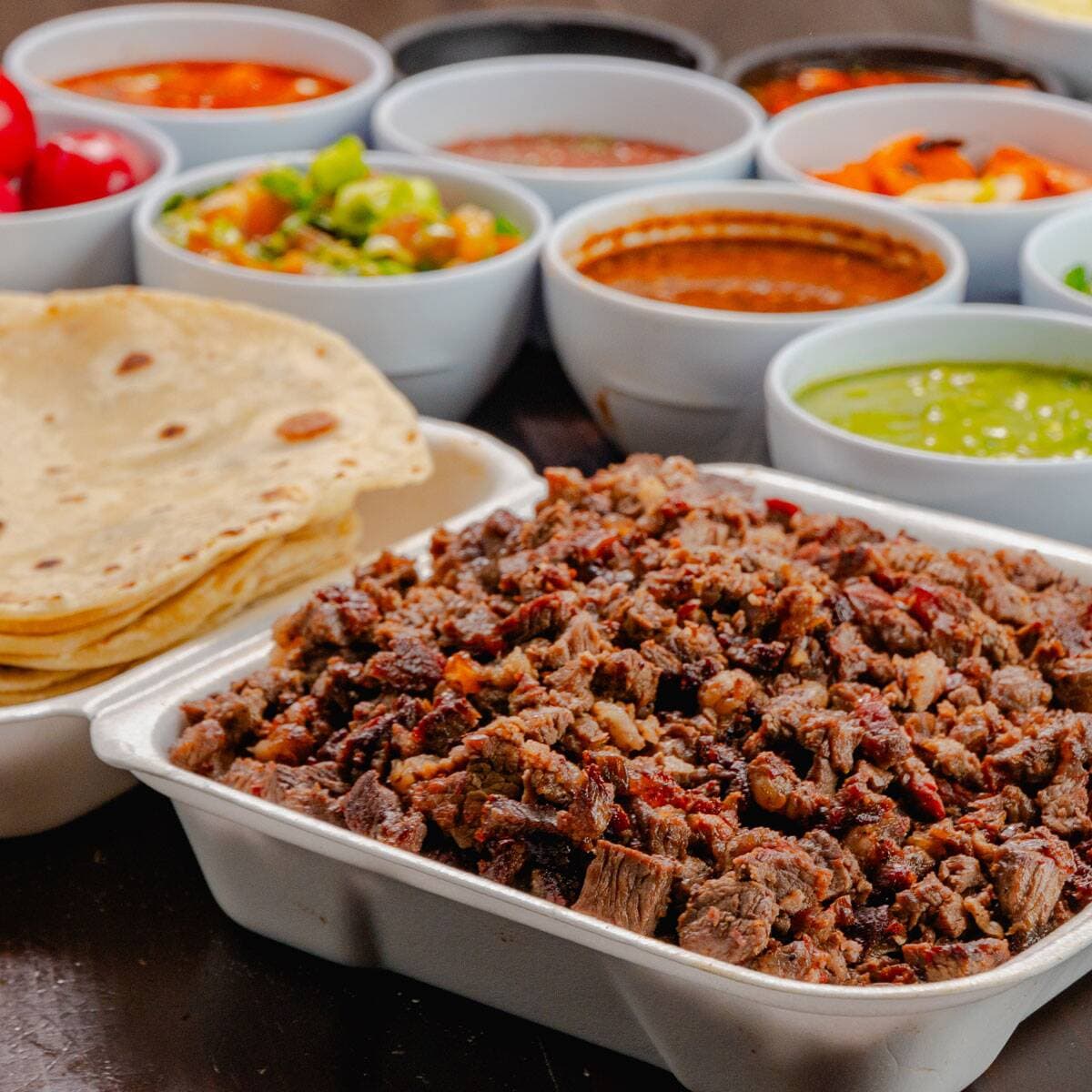 ORDEN ASADA/PASTOR MIXTA + FRIJOLES CHARROS