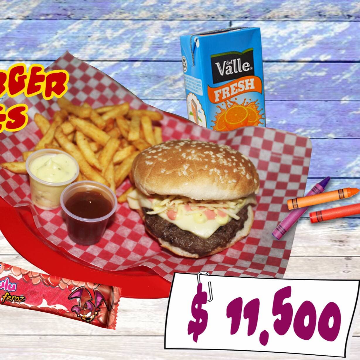 Combo Mini Burger (Con Papita Francesa y Bebida)