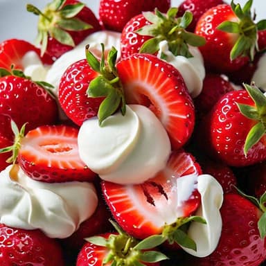 fresas con crema sin topping