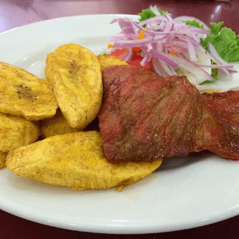 Cecina con Plátano Maduro Frito