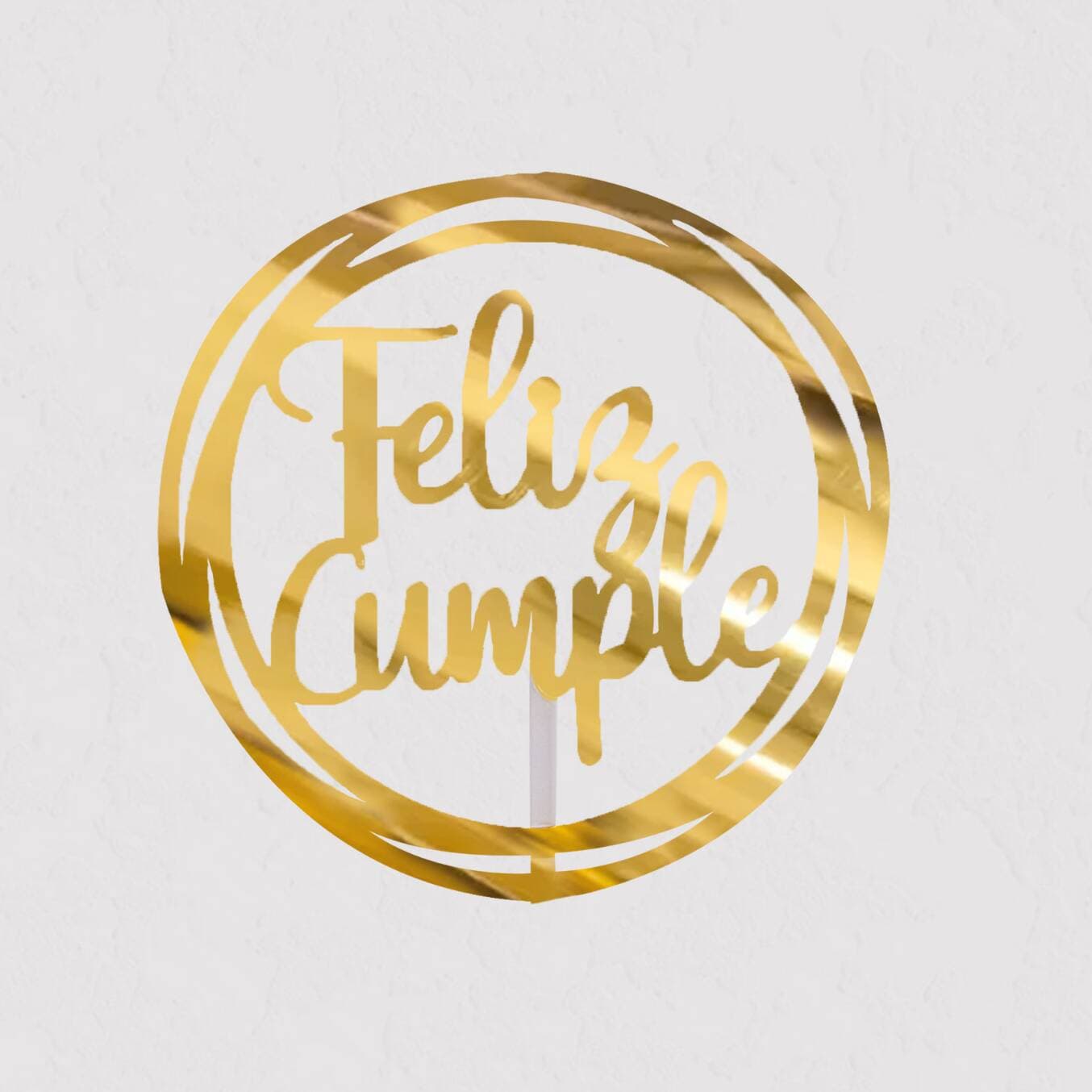 Cake Topper Feliz Cumple Redondo